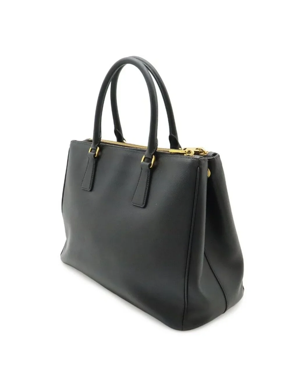 Prada Galleria Saffiano Tote Leather Nero Black Gold